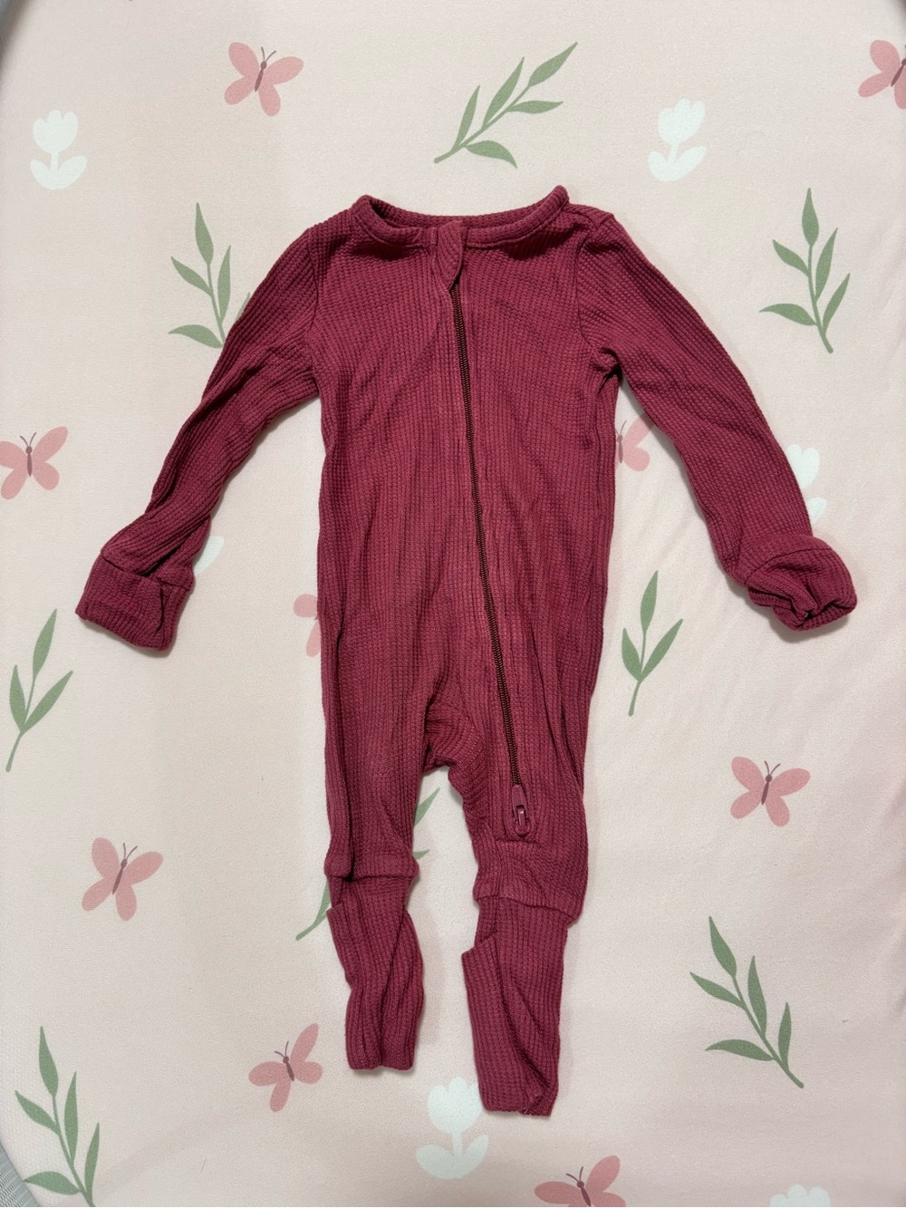 Carter's Berry Waffle-Knit Footed One-Piece